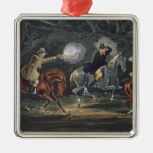 Stehen Sie und liefern Sie, aquatinted durch E. Silbernes Ornament