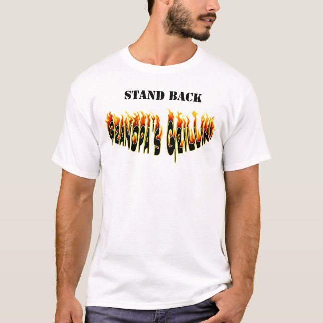 Stehen Sie zurück der Grillin des Großvaters T-Shirt (Vorderseite)