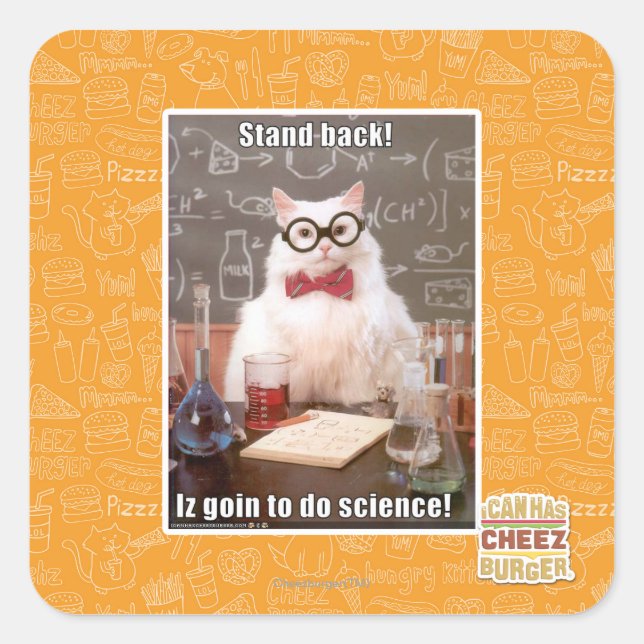 Stehen Sie zurück! Quadratischer Aufkleber (Vorderseite)