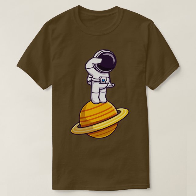 Stehend auf dem Cartoon des Planeten T-Shirt (Design vorne)