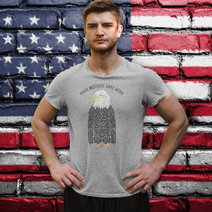Stehend Bald-Adler-Illustration T-Shirt