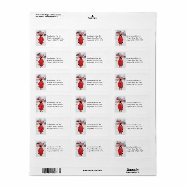 Stehend im Winterschnee Adressaufkleber (Vorne)