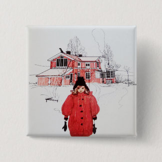 Stehend im Winterschnee Button