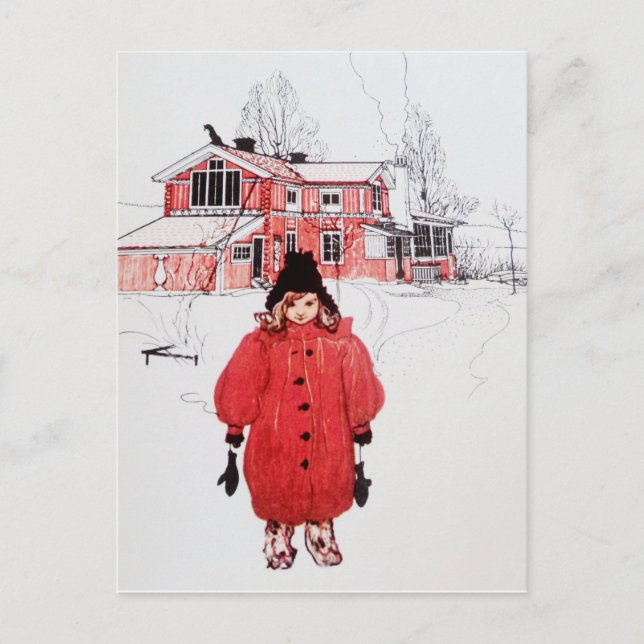 Stehend im Winterschnee Postkarte (Vorderseite)