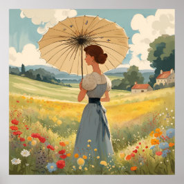 Stehend in einem Bereich der sommerlichen wilden B Poster