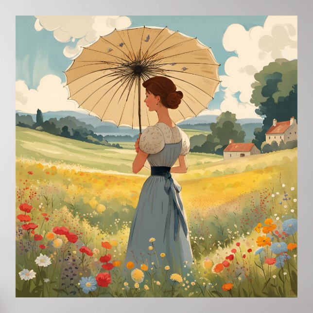 Stehend in einem Bereich der sommerlichen wilden B Poster (Vorne)