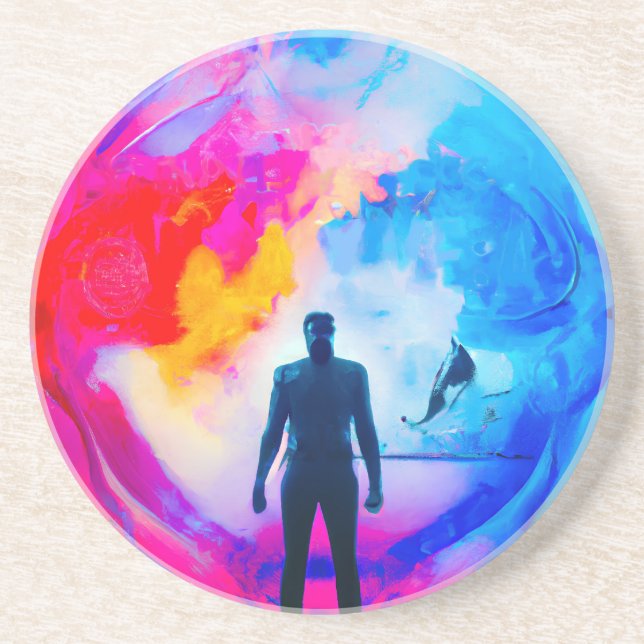 Stehend in Farben Getränkeuntersetzer (Vorne)