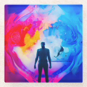 Stehend in Farben Glasuntersetzer