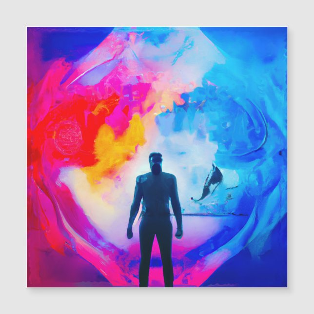 Stehend in Farben Magnetkarte (Vorderseite)