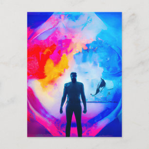 Stehend in Farben Postkarte