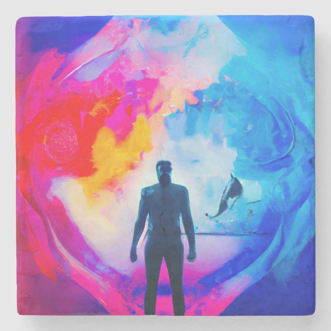 Stehend in Farben Steinuntersetzer (Vorderseite)