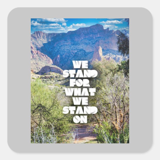 Stehend Quadratischer Aufkleber (Vorderseite)