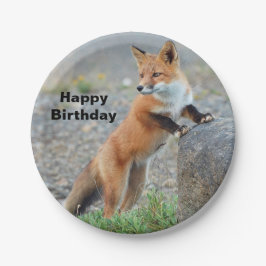 Stehend Red Fox Geburtstag Pappteller