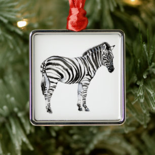 Stehend Zebra Ornament Aus Metall