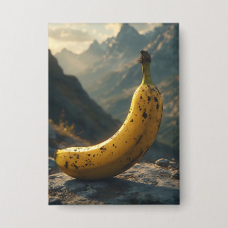 Stehende Banane im Berg Button