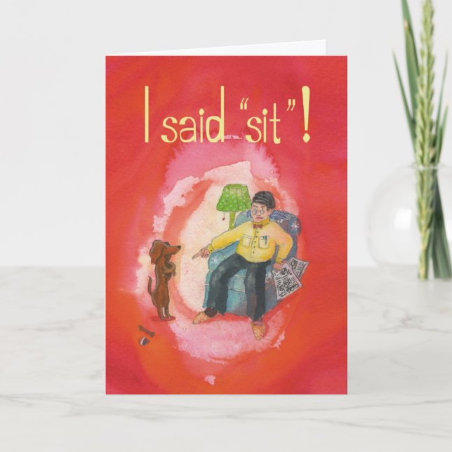 Stehende Dackel - Funny Get Well Grußkarte Karte (Vorderseite)