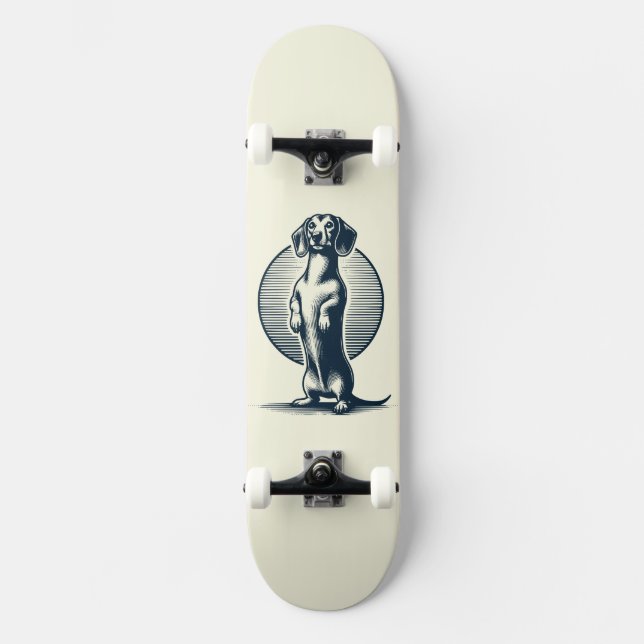 Stehende Dackel Skateboard (Vorderseite)