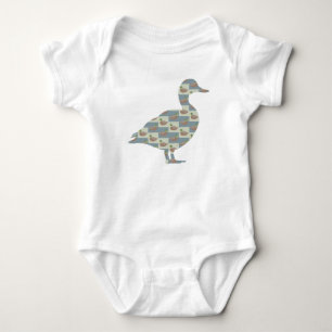 Stehende Ente mit Mallard Duck Diagonal Muster Baby Strampler