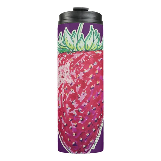 Stehende Erdbeere Thermosbecher (Vorderseite)