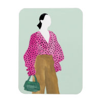 Stehende Fashion-Abbildung: Polka-Dot-Oberseite