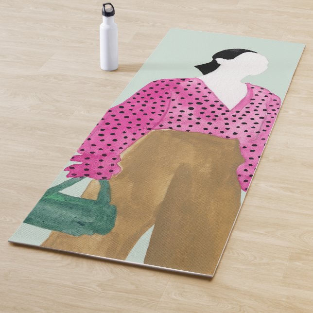 Stehende Fashion-Abbildung: Polka-Dot-Oberseite Yogamatte (Beispiel)