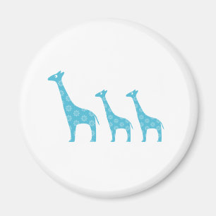Stehende Giraffen (Blau) Magnet
