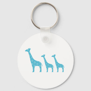 Stehende Giraffen (blau) Schlüsselanhänger