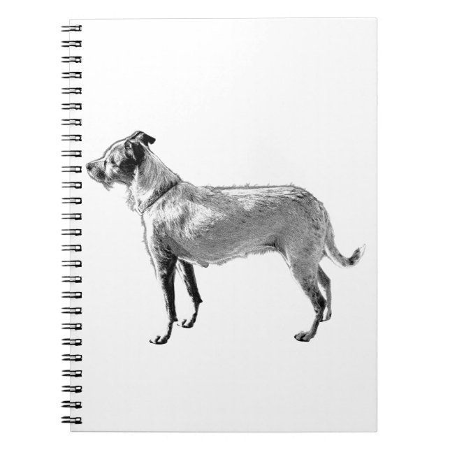 Stehende Hund-Silhouette Grit Notizblock (Vorderseite)
