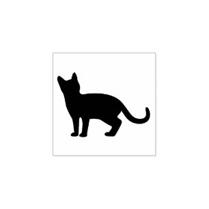 Stehende Katzenkatze Silhouette Briefmarke Gummistempel