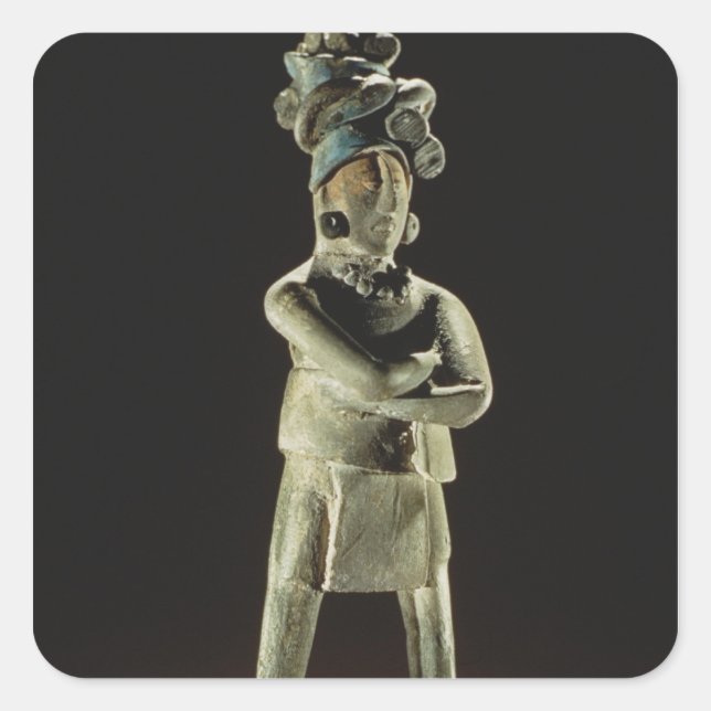Stehende königliche Figur Quadratischer Aufkleber (Vorderseite)