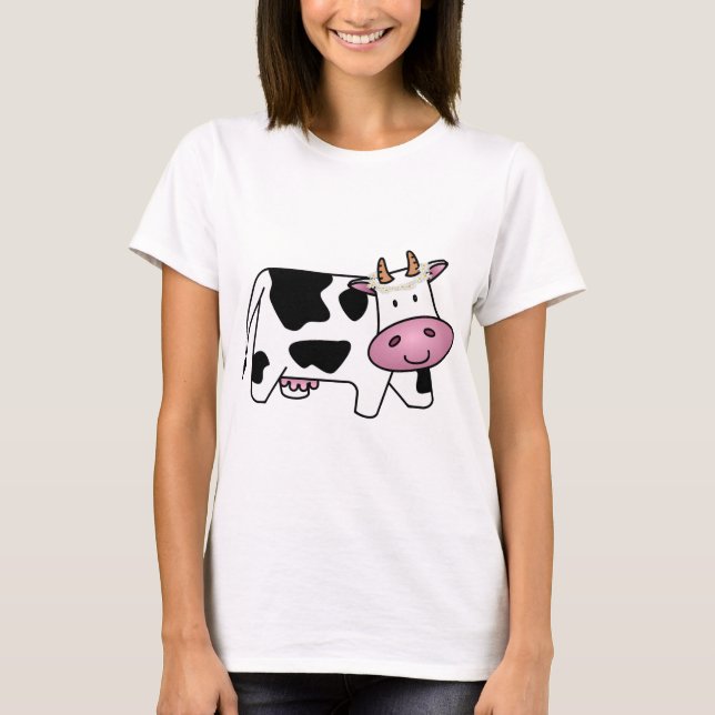 Stehende Kuh mit Milchkühe T-Shirt (Vorderseite)