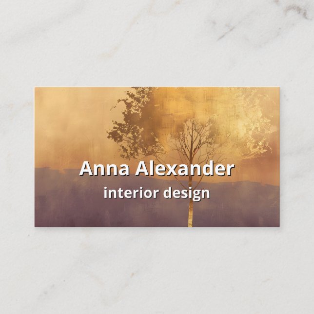 Stehende Leuchte | Minimalistischer Baum-Design  Visitenkarte (Vorderseite)