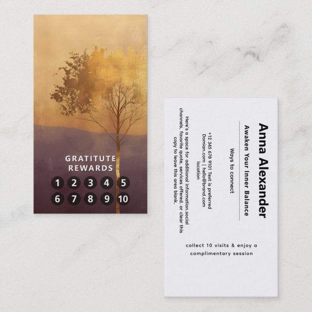 Stehende Leuchte | Minimalistischer Baum-Design  Visitenkarte (Vorne/Hinten)