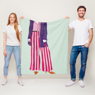 Stehende Mode-Zahl - gestreifte Hosen Fleecedecke