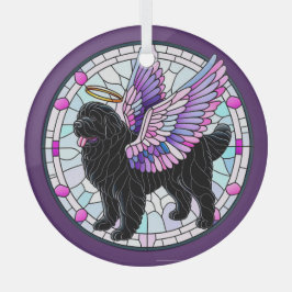 Stehende Neufundland Angel Dog Ornament Aus Glas