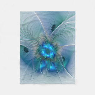 Stehende Ovationen, abstrakte blaue Turquoise-Frak Fleecedecke