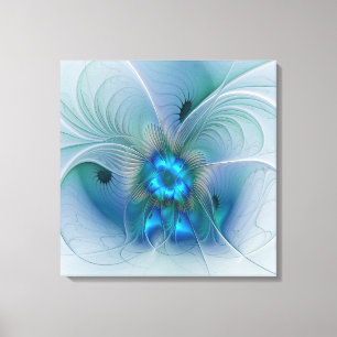 Stehende Ovationen, abstrakte blaue Turquoise-Frak Leinwanddruck