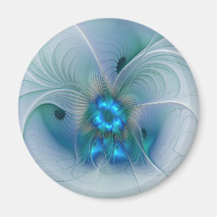 Stehende Ovationen, abstrakte blaue Turquoise-Frak Magnet