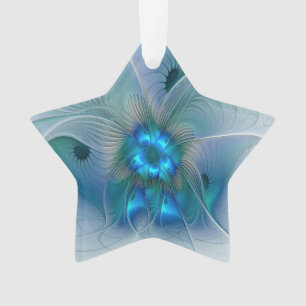 Stehende Ovationen, abstrakte blaue Turquoise-Frak Ornament