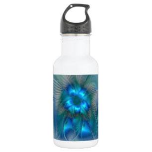 Stehende Ovationen, abstrakte blaue Turquoise-Frak Trinkflasche