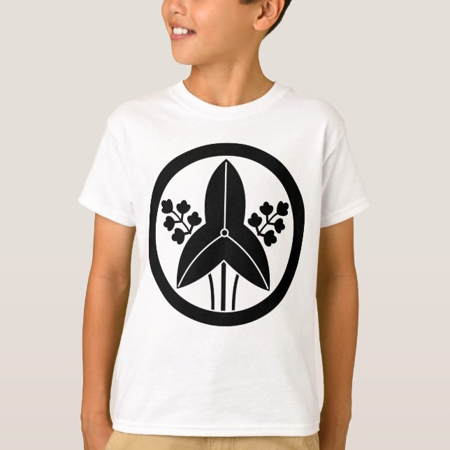 Stehende Pfeilspitze im Kreis T-Shirt (Vorderseite)