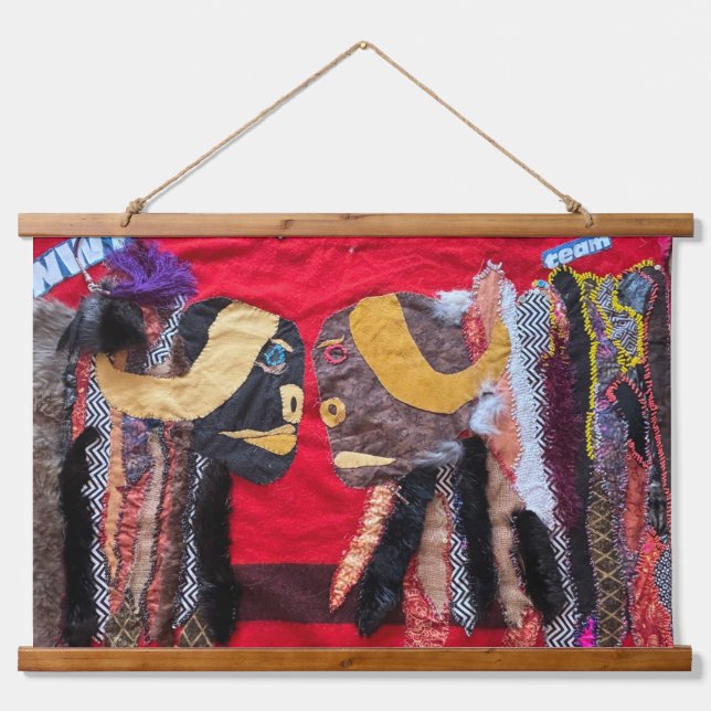 Stehender Boden Wandteppich Mit Holzrahmen (Vorne)