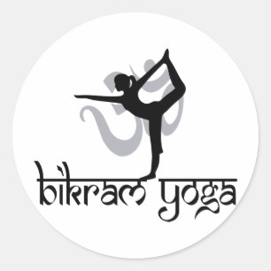 Stehender Bow Pulling Pose Bikram Yoga Runder Aufkleber