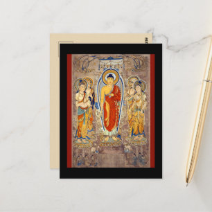 Stehender Buddha Tang-Dynastie Dunhuang Seidenstra Postkarte