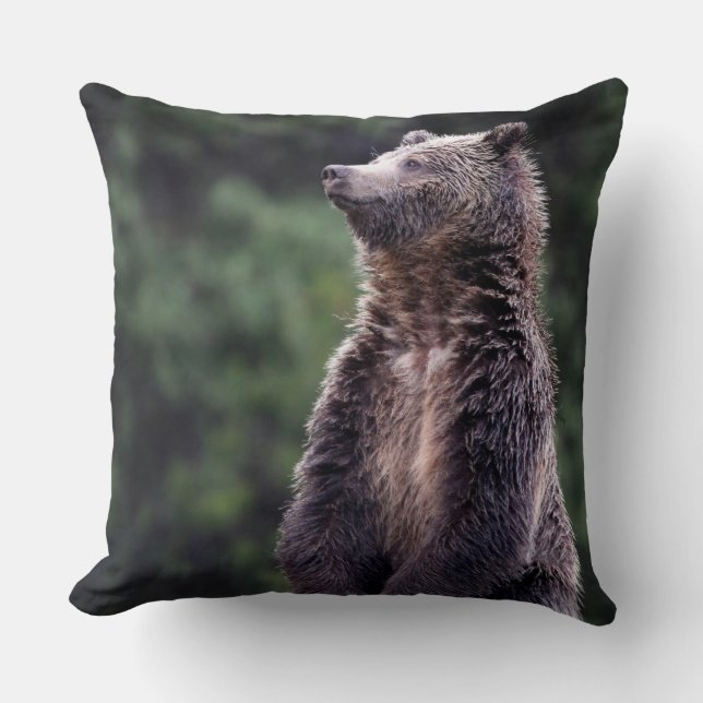 Stehender Grizzly-Bär Kissen (Vorderseite)