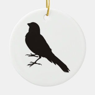 Stehender Kanarienvogel Keramik Ornament