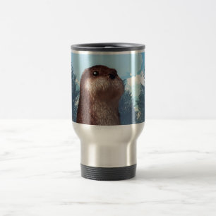 Stehender Otter Reisebecher