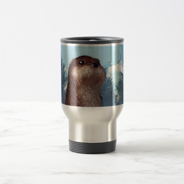 Stehender Otter Reisebecher (Mittel)