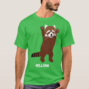 Stehender Personalisierter Roter Panda T-Shirt