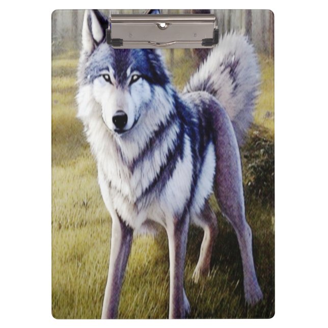 Stehender Wolf Klemmbrett (Vorderseite)